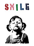 Gemaelde Reproduktion von Banksy Lächeln!
