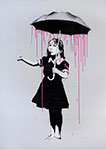 Gemaelde Reproduktion von Banksy Nola Pink regen