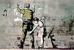 Gemaelde Reproduktion von Banksy Soldat und Mädchen