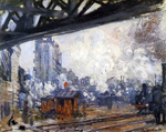 Gemaelde Reproduktion von Claude Monet Blick nach außen auf den Bahnhof Saint-Lazare