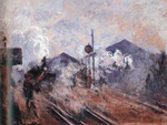 Gemaelde Reproduktion von Claude Monet Die Eisenbahn an der Ausfahrt des Bahnhofs Saint-Lazare