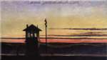 Gemaelde Reproduktion von Edward Hopper Sonnenuntergang bei der Eisenbahn