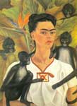 Gemaelde Reproduktion von Frida Kahlo Selbstporträt mit Affen