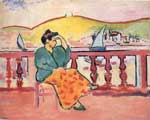 Gemaelde Reproduktion von Henri Matisse Frau auf einer Terrasse