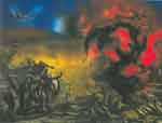 Gemaelde Reproduktion von Jackson Pollock Landschaft mit Steer
