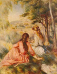 Gemaelde Reproduktion von Pierre August Renoir Auf der Wiese