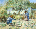 Gemaelde Reproduktion von Vincent Van Gogh Die ersten Schritte -Quick Impasto Paint