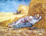 Gemaelde Reproduktion von Vincent Van Gogh Mittags: Pause (dicke Impastofarbe)