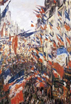 Claude Monet Rue Montorgeuil cubierta con Flags reproduccione de cuadro