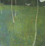 Gustave Klimt Casa de campo con árboles de Birch reproduccione de cuadro