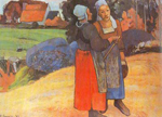 Paul Gauguin Dos mujeres bretonas en camino reproduccione de cuadro