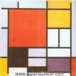 Piet Mondrian Composición con azul rojo amarillo y negro reproduccione de cuadro