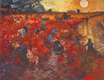 Vincent Van Gogh El viñedo rojo (pintura de Impasto grueso) reproduccione de cuadro