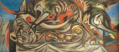 Jackson Pollock (composition avec Donkey Head) reproduction-de-tableau