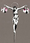 Banksy Jésus consommateur reproduction de tableau