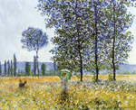 Claude Monet Effet de la lumière du soleil sous les peupliers reproduction de tableau