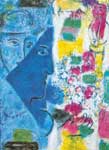 Marc Chagall Le visage bleu reproduction de tableau