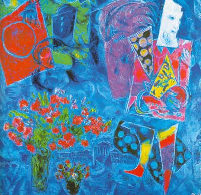 Marc Chagall, Still Life with Lamp Fine Art Reproduction Oil Painting