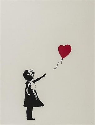 riproduzione-quadri-di Banksy Ragazza con Balloon