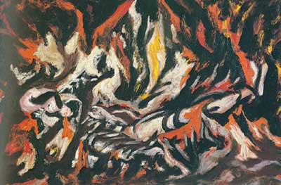riproduzione-quadri-di Jackson Pollock Il Flame