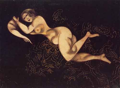 riproduzione-quadri-di Marc Chagall Reclining Nude
