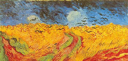 riproduzione-quadri-di Vincent Van Gogh Frecce sul campo di calore