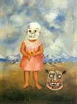 Riproduzione quadri di Frida Kahlo Ragazza con una maschera di morte