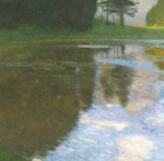 Riproduzione quadri di Gustave Klimt Un morning vicino al laghetto
