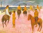 Riproduzione quadri di Paul Gauguin Riders su una spiaggia
