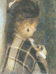 Riproduzione quadri di Pierre August Renoir Giovane donna con un velo