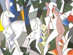 Riproduzione quadri di Roy Lichtenstein Scena forestale